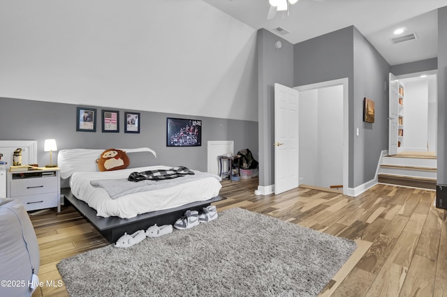 2122 Airlie Brook Dr, Wilmington, NC 28403 - bedroom with wood finished floors, a ceiling fan, and recessed lighting