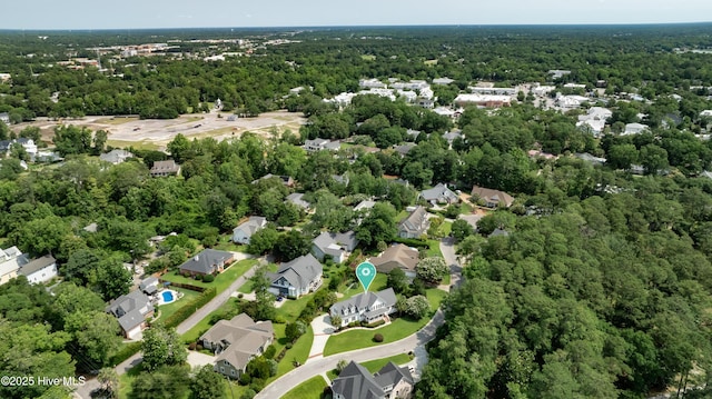 2122 Airlie Brook Dr, Wilmington, NC 28403 - aerial perspective of suburban area featuring a heavily wooded area