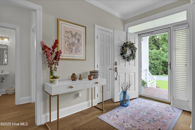 2122 Airlie Brook Dr, Wilmington, NC 28403 - foyer entrance with wood finished floors and ornamental molding
