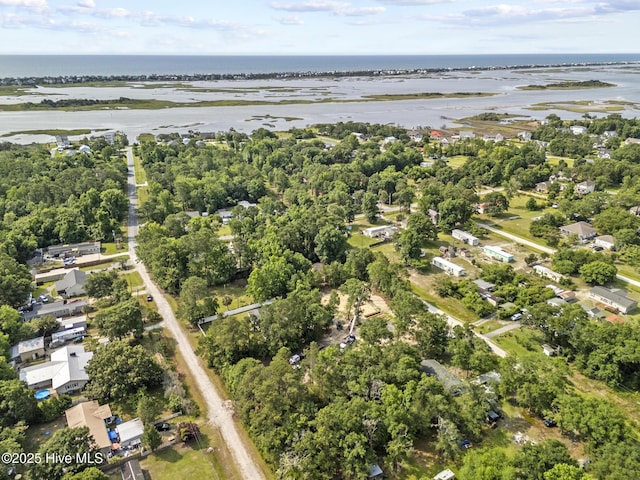 601 Mary Ann Dr, Hampstead, NC 28443 - aerial view of property's location featuring a nearby body of water and a tree filled landscape