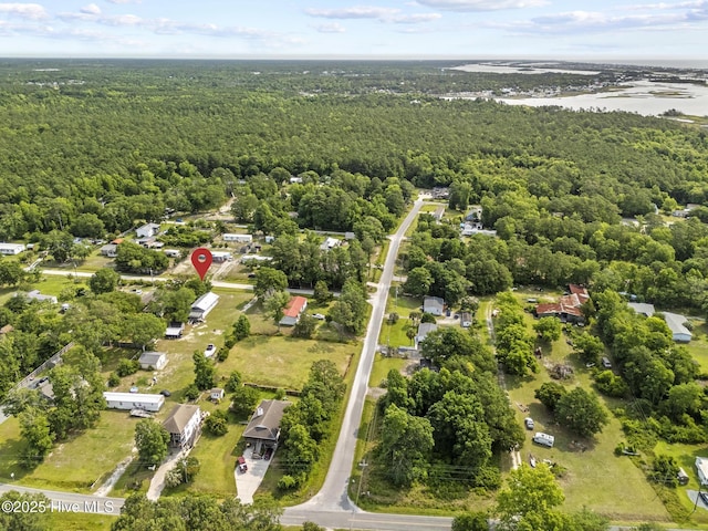 601 Mary Ann Dr, Hampstead, NC 28443 - drone / aerial view of a heavily wooded area and a nearby body of water