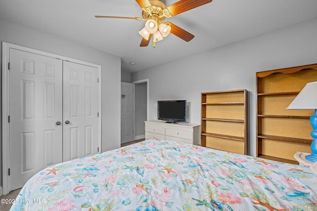 2902 Brems Battery, New Bern, NC 28562 - bedroom with a closet, a ceiling fan, and carpet floors