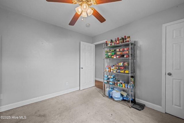 2902 Brems Battery, New Bern, NC 28562 - carpeted bedroom with baseboards and a ceiling fan