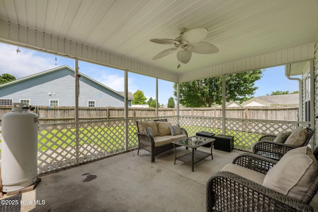 2902 Brems Battery, New Bern, NC 28562 - sunroom featuring outdoor lounge area and a ceiling fan