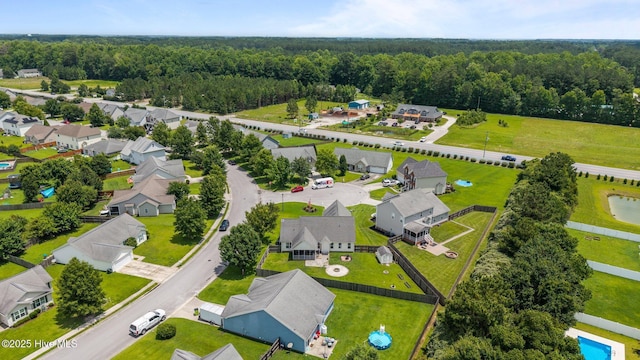 2902 Brems Battery, New Bern, NC 28562 - aerial perspective of suburban area featuring a heavily wooded area
