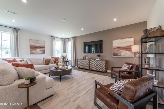1016 Fawn Valley Way, Wilmington, NC 28409 - living area with recessed lighting, light wood-style flooring, and baseboards