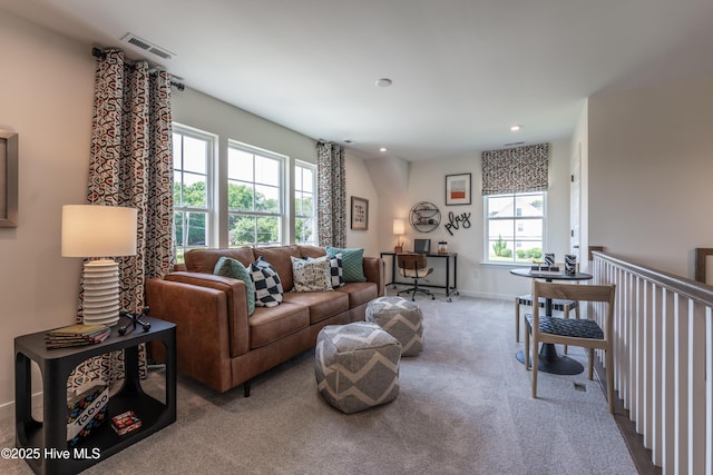 1016 Fawn Valley Way, Wilmington, NC 28409 - living area with carpet, baseboards, and recessed lighting