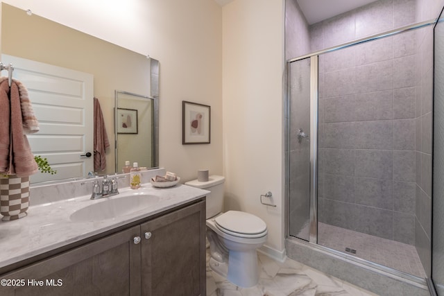 1016 Fawn Valley Way, Wilmington, NC 28409 - bathroom with a shower stall, vanity, and toilet