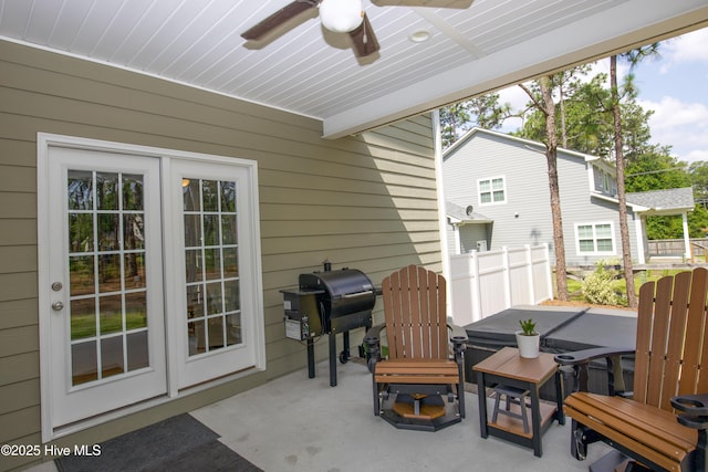 305 3rd St, Aberdeen, NC 28315 - view of patio / terrace with ceiling fan and grilling area