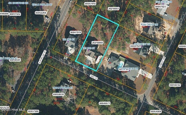 305 3rd St, Aberdeen, NC 28315 - aerial view of property's location