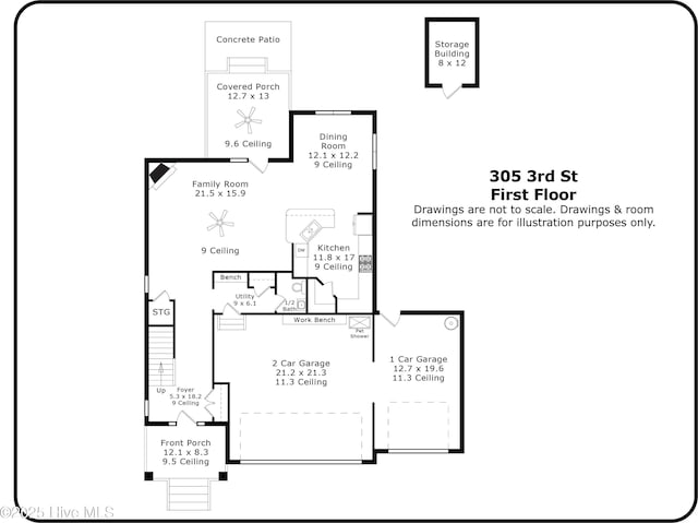 305 3rd St, Aberdeen, NC 28315 - floor plan / room layout
