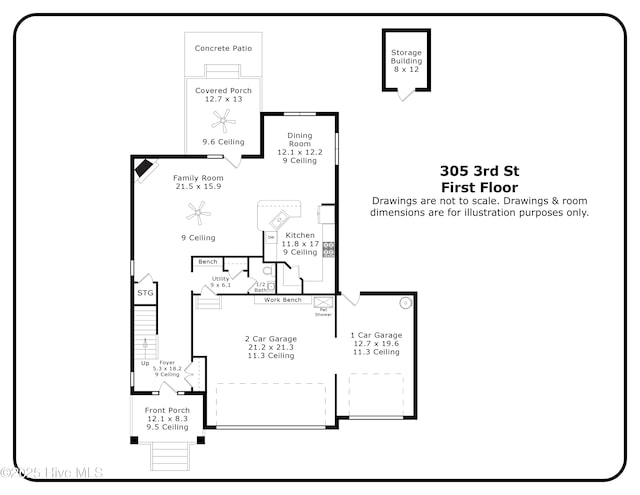305 3rd St, Aberdeen, NC 28315 - property floor plan