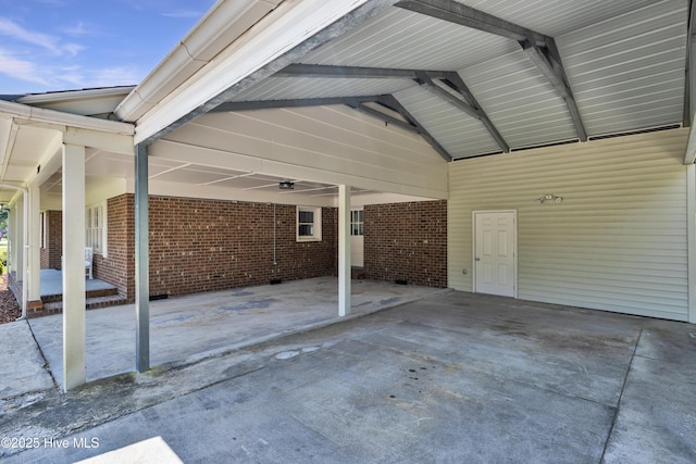 view of patio with an attached carport