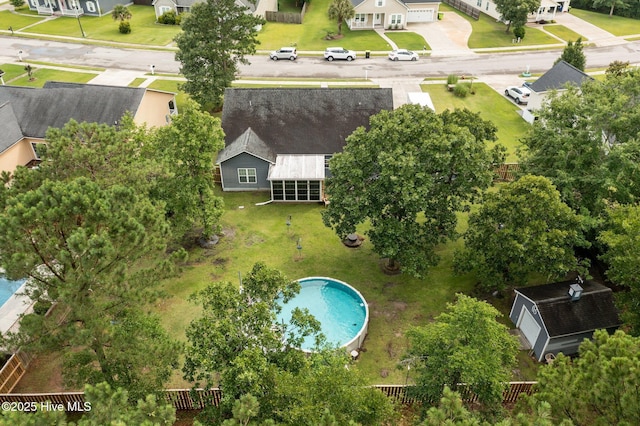 211 Brook Crossing Rd, Swansboro, NC 28584 - aerial perspective of suburban area featuring a pool