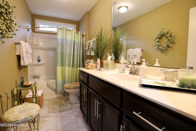 275 Pinehurst Trace Dr, Pinehurst, NC 28374 - full bath with toilet, vanity, and shower / bathtub combination with curtain