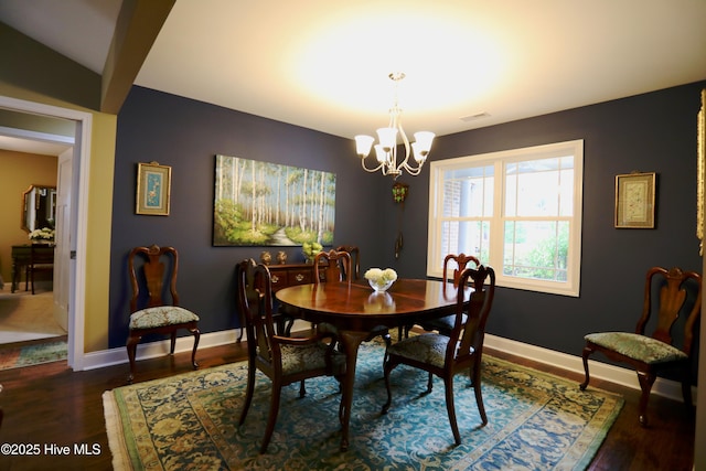 275 Pinehurst Trace Dr, Pinehurst, NC 28374 - dining space with a chandelier, wood finished floors, and baseboards