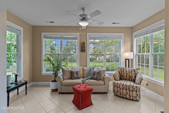 3101 Redfield Dr, Leland, NC 28451 - sunroom with baseboards and tile patterned floors