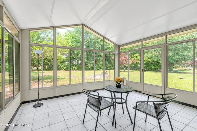105 Sea Turtle Cv, Sneads Ferry, NC 28460 - sunroom featuring lofted ceiling and french doors