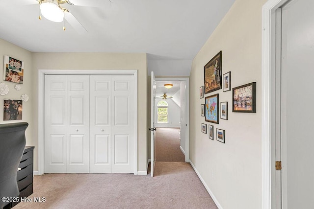 105 Sea Turtle Cv, Sneads Ferry, NC 28460 - office with a ceiling fan, light colored carpet, and baseboards