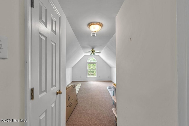 105 Sea Turtle Cv, Sneads Ferry, NC 28460 - bonus room featuring carpet, vaulted ceiling, ceiling fan, and baseboards
