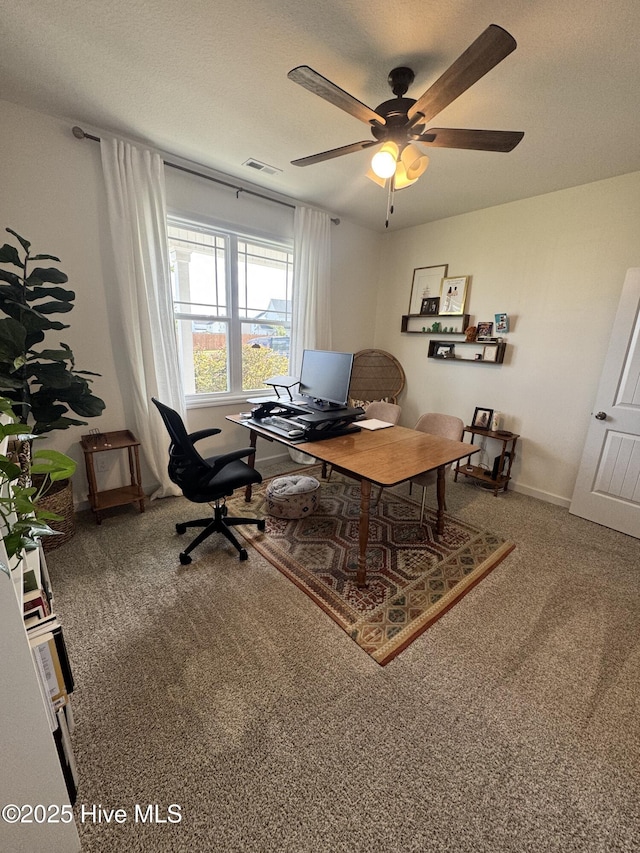 134 Longhorn Rd, Jacksonville, NC 28546 - carpeted office space featuring ceiling fan and baseboards