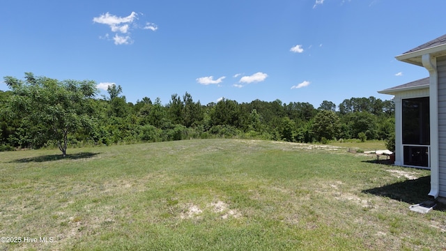 134 Longhorn Rd, Jacksonville, NC 28546 - view of green lawn with a wooded view