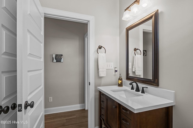 110 Gemini Dr, Cape Carteret, NC 28584 - bathroom featuring vanity and wood finished floors