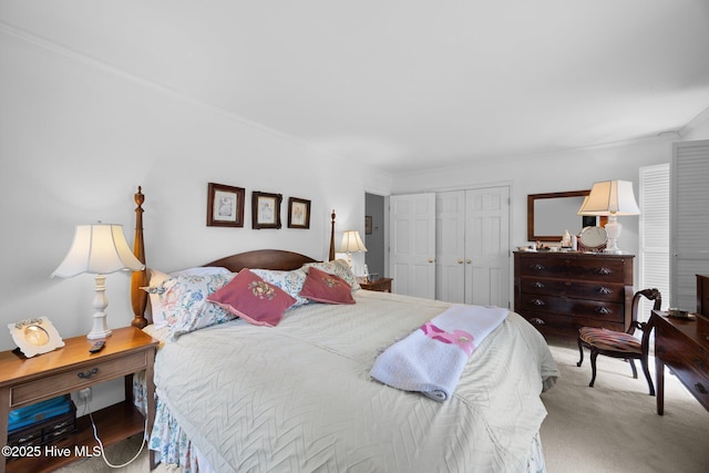 103 Camelia Dr, Washington, NC 27889 - bedroom with a closet, crown molding, and carpet flooring