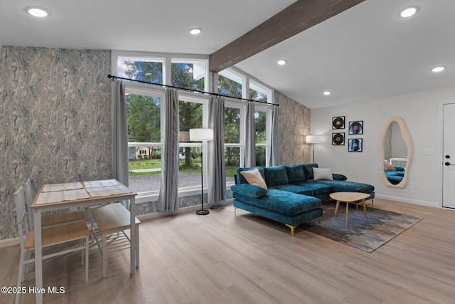 5302 Autumn Dr, Wilmington, NC 28409 - living area featuring wood finished floors, recessed lighting, and baseboards