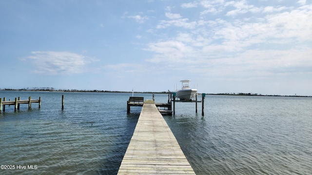 151 Blue Heron Ln, Gloucester, NC 28528 - dock with boat lift and a water view
