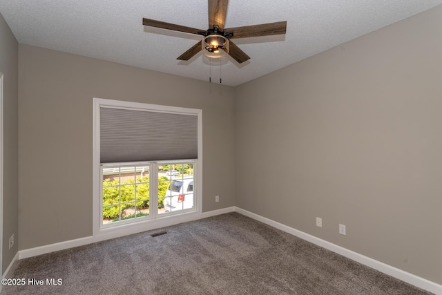24 Mcnish Rd, Southern Pines, NC 28387 - unfurnished room with ceiling fan, carpet floors, baseboards, and a textured ceiling