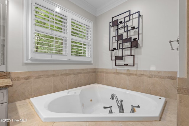 30 Deacon Palmer Pl, Southern Pines, NC 28387 - full bath with a tub with jets, vanity, and ornamental molding