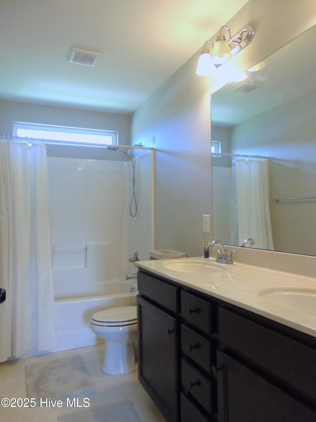 205 Brice Ct, Hubert, NC 28539 - bathroom with shower / bath combo, double vanity, and toilet