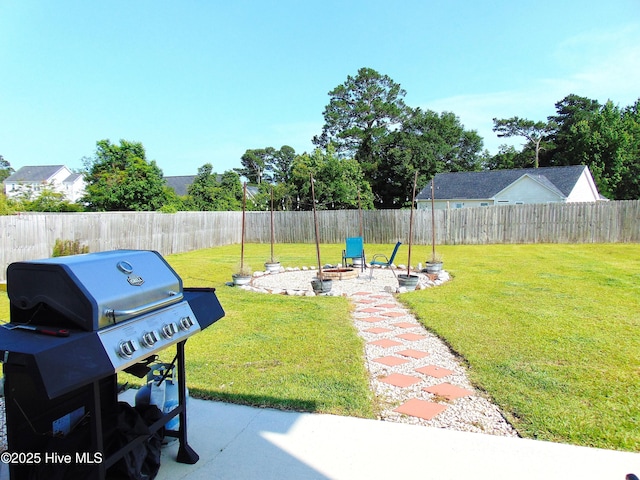 205 Brice Ct, Hubert, NC 28539 - view of yard with a patio and a fire pit