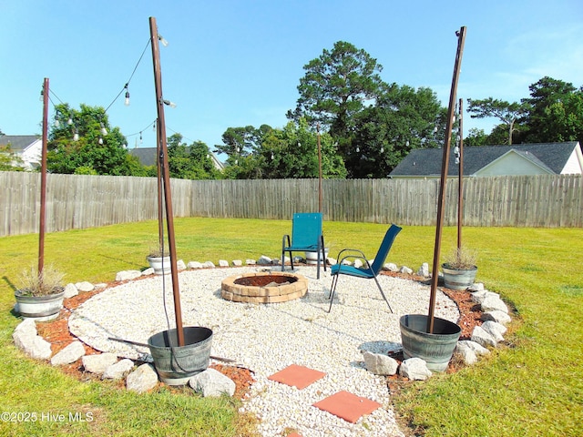 205 Brice Ct, Hubert, NC 28539 - view of patio featuring a fire pit