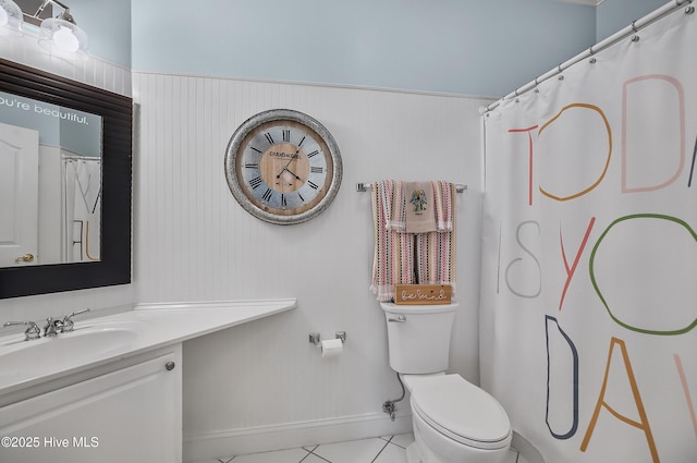 4301 Gainesford Ct, Wilmington, NC 28412 - bathroom with toilet, baseboards, vanity, and tile patterned floors