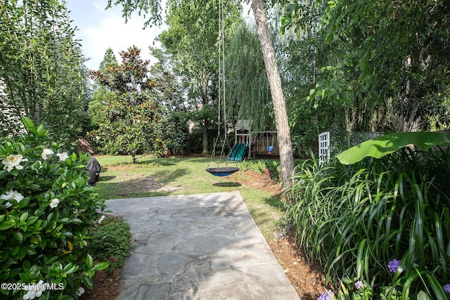 4301 Gainesford Ct, Wilmington, NC 28412 - view of green lawn with a playground and a patio area