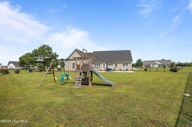 1763 Oak Pointe Dr, Greenville, NC 27834 - back of property with a playground