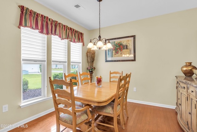 5170 Swashbuckler Way, Southport, NC 28461 - dining room featuring a chandelier, light wood-style floors, and baseboards