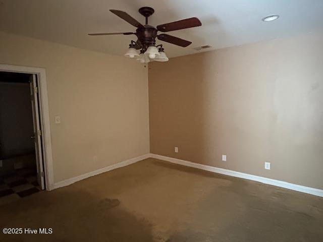 1041 Lafayette Ave, Rocky Mount, NC 27803 - empty room with ceiling fan, recessed lighting, and baseboards