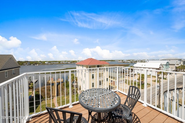 balcony with a water view