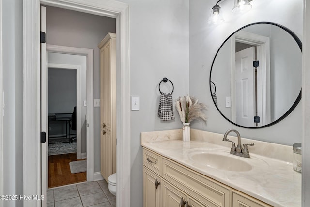 224 Red Fox Run Dr, Wallace, NC 28466 - bathroom with vanity, toilet, and tile patterned floors