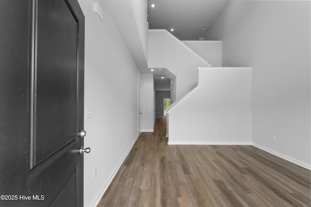 776 Palm Frond Way Unit 55, Calabash, NC 28467 - entryway featuring wood finished floors, baseboards, recessed lighting, and stairs