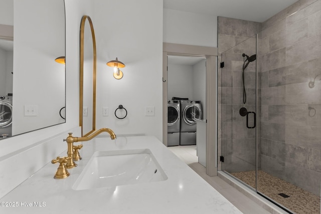 499 Longleaf Dr, West End, NC 27376 - bathroom featuring a shower stall and vanity