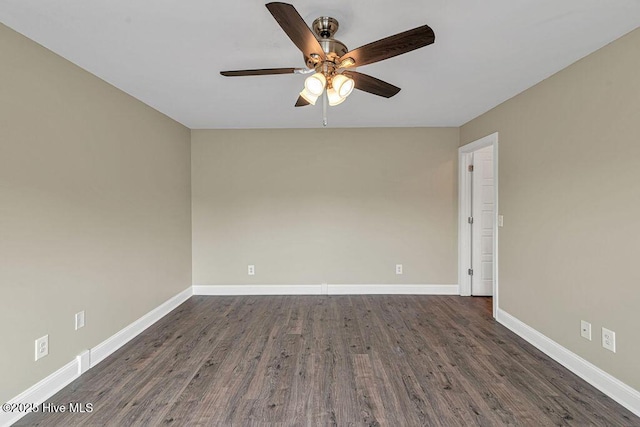 472 Landsdowne Cir, Hampstead, NC 28443 - unfurnished room featuring ceiling fan, dark wood finished floors, and baseboards