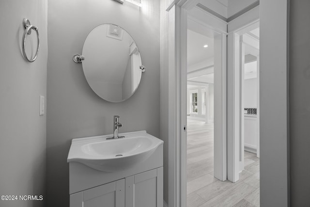 505 N Shore Dr, Sneads Ferry, NC 28460 - bathroom with vanity and wood finished floors