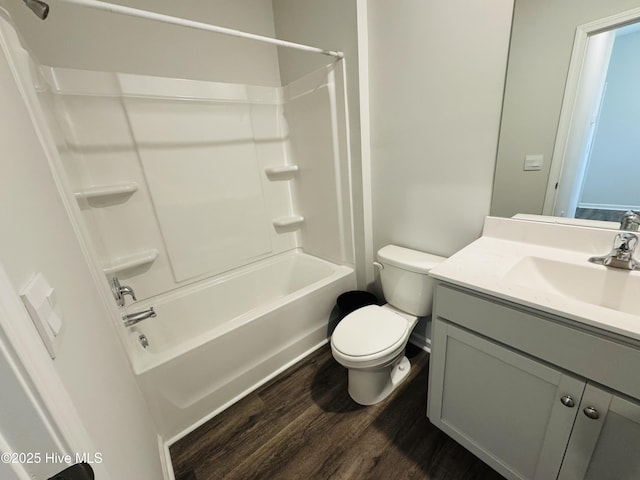 18 Landward Way, Wilmington, NC 28411 - bathroom with wood finished floors, vanity, toilet, and tub / shower combination