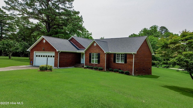 103 Loblolly Dr, Plymouth, NC 27962 - view of front of property featuring brick siding, concrete driveway, a garage, a front lawn, and crawl space