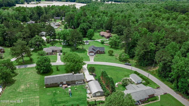 103 Loblolly Dr, Plymouth, NC 27962 - aerial overview of property's location featuring a heavily wooded area and nearby suburban area