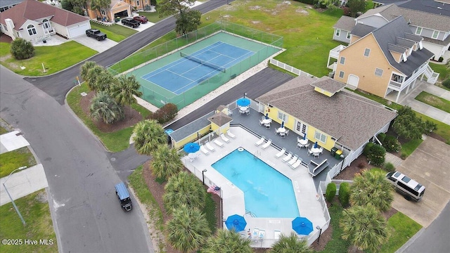 734 Sloop Pointe Ln, Kure Beach, NC 28449 - aerial view of residential area featuring a pool